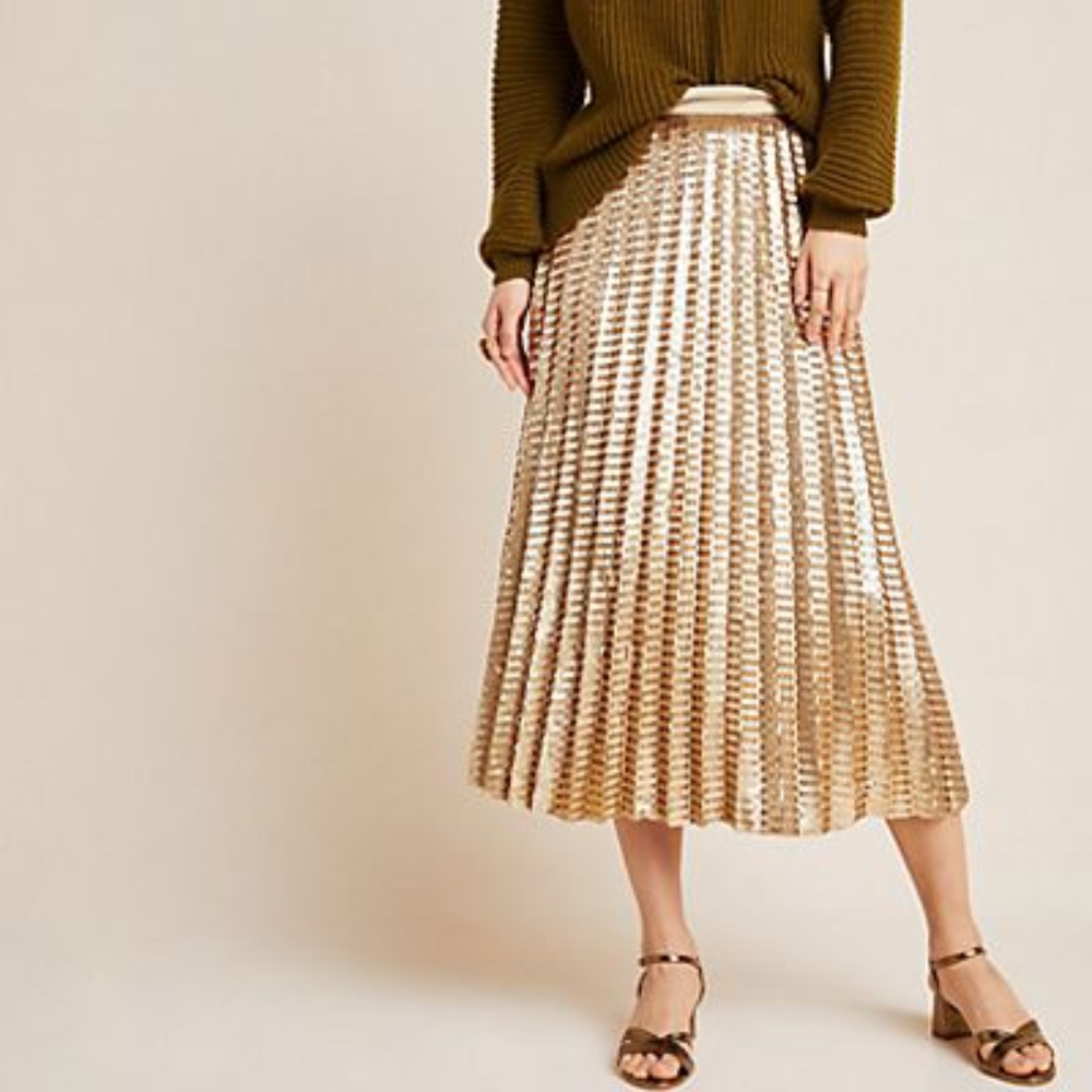 Anthropologie Natalia Sequined Midi Skirt - Picture 3 of 9